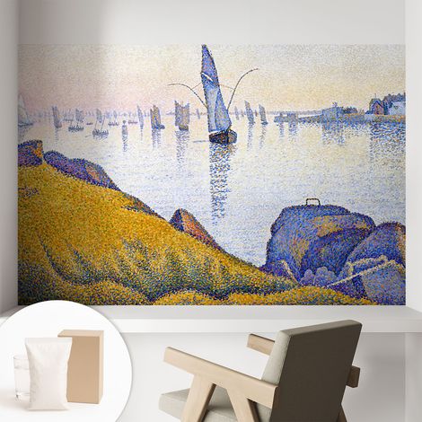 Tapete Dekorative Vliestapete mit Klebe für Wand - Mustertapete - moderne Einrichtung - für Büro Segelboot-Spiegelung 104x70 cm (1/5)