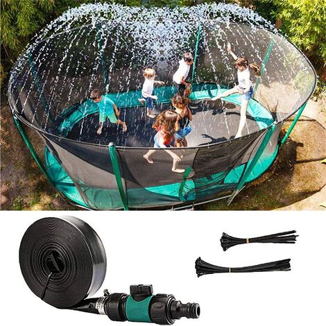 Arroseur trampoline 12m, jeu d'eau pour enfants, accessoire jardin été, amusement extérieur, bleu (1/5)