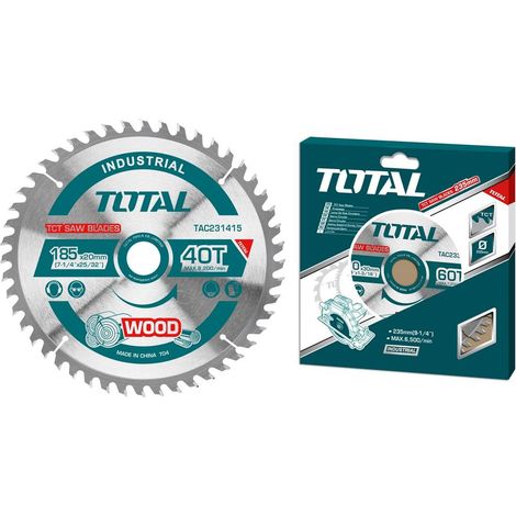 DISCO TAGLIO LEGNO LAMA SEGA CIRCOLARE TRONCATRICE 40T 185mm TOTAL