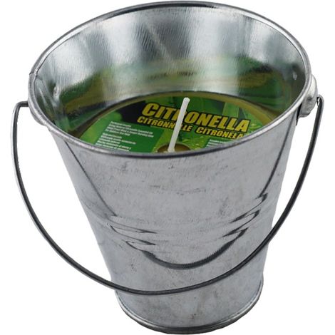 Bougie à la citronnelle dans un seau en métal 9 cm