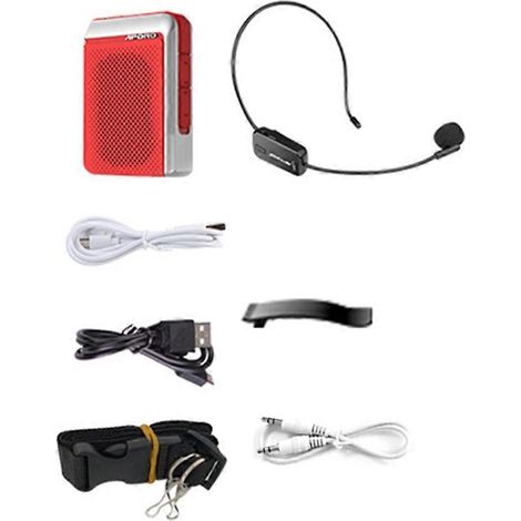APORO T18 Professioneller kabelloser Lautsprecher mit Mikrofon und tragbarem Bluetooth-Lautsprecher für Lehrer, Schulen und Reiseleiter (Rot) (1/5)
