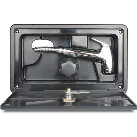 Kit de douche extérieure pour camping-car, boîte de douche marine avec mitigeur eau chaude/froide, pour bateau et fourgon aménagé (1/5)