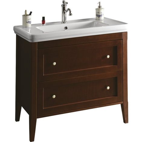 Meuble sous-vasque CROSS 85x81x47cm, 2x tiroir, hêtre (1/4)