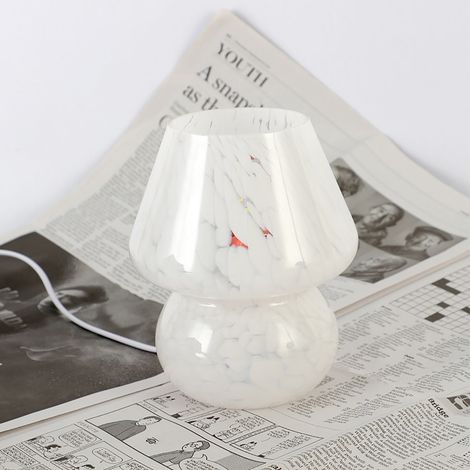 Lampe De Table En Verre - Lampe De Chevet Rétro Avec Télécommande Usb - Éclairage Chambre À Coucher - 15 X 19 Cm - 1 Pièce (1/5)