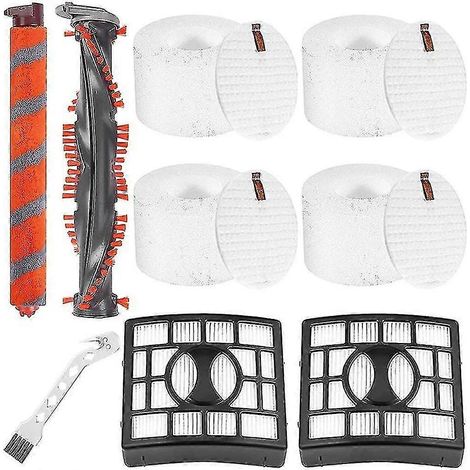 Pièces de rechange pour aspirateur vertical Shark NV800/NV801 : brosse rotative et filtres HEPA.
