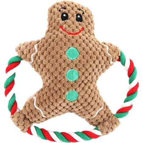 sonore Christmas Jouet pour chien - Peluche Cotton Rope macher pour Pets – Brun (1/5)