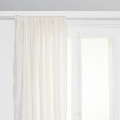 Rideau Nid d'Abeille "Widdy" 130x260cm Blanc