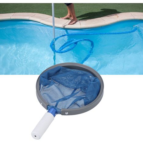 Filet à Feuilles pour Piscine avec Manche en Aluminium Bleu - Petit Modèle pour Eau Profonde (1/5)