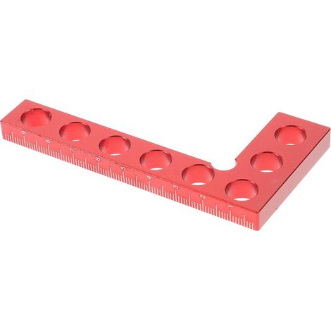 Règle Machiniste en Métal, Équerre 90° pour Menuiserie Alliage D’aluminium Rouge, Légère et Résistante à Pression, Traçage Précis pour Bricolage et Atelier