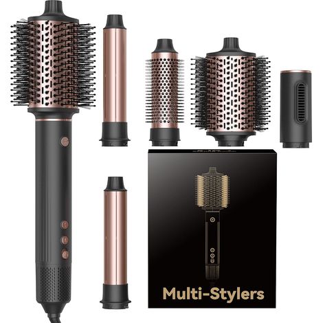 Air Styler 5 en 1 Airbrush 5 en 1 Air Brush 110000 TR/MIM Hairstyler Seche Cheveux 1300W, Brosse Souflante, Boucleur Automatique, Thermal Brush Seche Cheveux 5 en 1 pour Sécher, Boucler, Lisser (1/5)