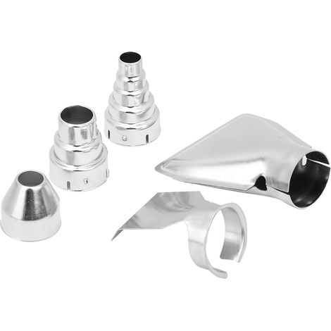 Lot de 5 buses de pistolet à air chaud, buses en acier inoxydable, contre-pièce en métal, accessoires pour pistolet à air chaud (1/4)