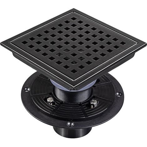 Siphon de Sol Caniveau de Douche Drain de Sol 304 en Acier Inoxydable Anti-Odeur Drain De Plancher Couverture Douche pour WC Salle de Bain Cuisine, 110 x 110mm (1/4)