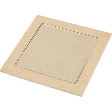 Dessous de plat en verre transparent et structure en cadre MDF. réf 23607 (1/4)