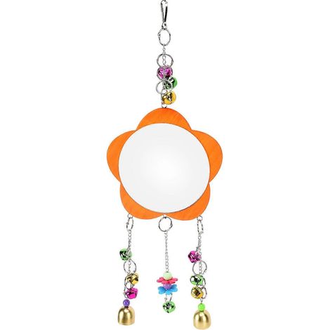 Miroir cage à oiseaux avec clochette, jouet suspendu pour l'activité et le divertissement, à installer dans les espaces d'élevage domestiques.-AquaForge (1/4)