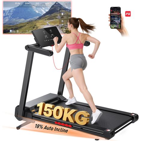 Tapis de Course FT62 - Tapis de Marche Pliable,Moteur 4.0HP,Inclinaison Anto 18%,Vitesse 1–16km/h, Écran LED Charge 150kg Pour Adult