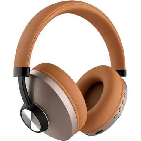 Casque Bluetooth SODO M2 - Version 5.0, autonomie de 12 heures, microphone intégré et design élégant - Marron (1/5)