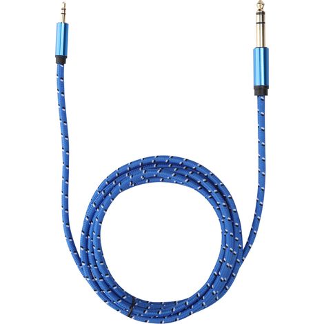 Câble audio 3.5mm mâle vers 6.35mm mâle pour guitare électrique, ampli et enceintes - 2 mètres (1/5)