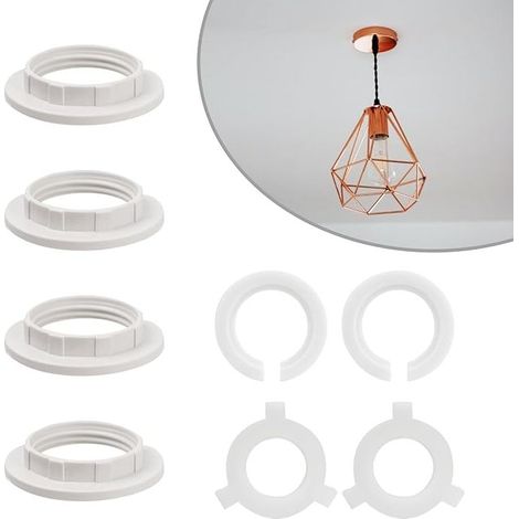 E27 to E14 Lampshade Adapter, Reduction Adapters, Lampshade Ring, Reducer Washer, Replacement E14 Converter, Plastic Ring, Bedside Lamp, Floor Lamp (1/5)