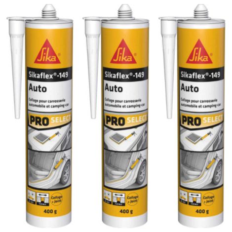 Lot de 3 mastics colles Auto SIKA Sikaflex 149 - Blanc - 300 ml
