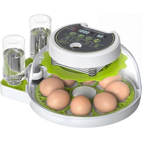 Incubateur automatique, capacité de 8 œufs, pour œufs de volaille, avec retournement automatique, pour l'incubation à domicile et l'élevage contrôlé de volailles.-AquaForge (1/5)