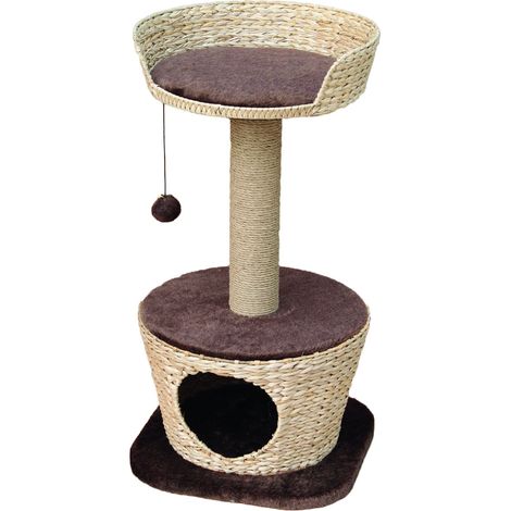 Arbre à chat Malte – Hauteur 77,5 cm – Largeur 40 cm – Longueur 40 cm – Niche et plateforme pour chat – Jouet inclus – Montage rapide – Chadog