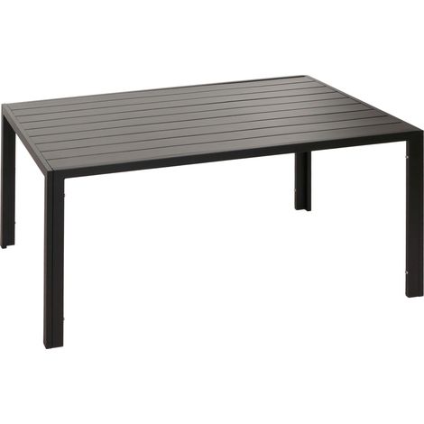 Table à manger en aluminium HWC-N40, table de bistrot table de jardin table de balcon, résistant aux intempéries 140x80c (1/5)