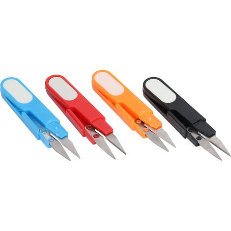 4PCS Ciseaux à Fils en U Miniatures pour Couture, Taille Réduite en Acier Inoxydable avec Capuchons pour Travaux DIY et Tricot (1/5)