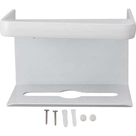 Toilet Paper Holder Wall Mount Tissue Roll Storage Rack Aluminum Tissue Dispenser for Bathroom Washroom White (1/5)