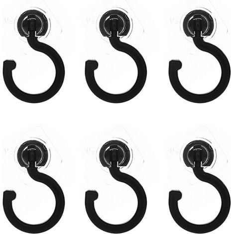 Set mit 6 selbstklebenden Wandhaken, kein Bohren erforderlich, rückstandsfrei entfernbar, für Küche, Bad und Schlafzimmer, robuste ABS+AS-Befestigung, 7,5 × 8,5 cm (1/5)