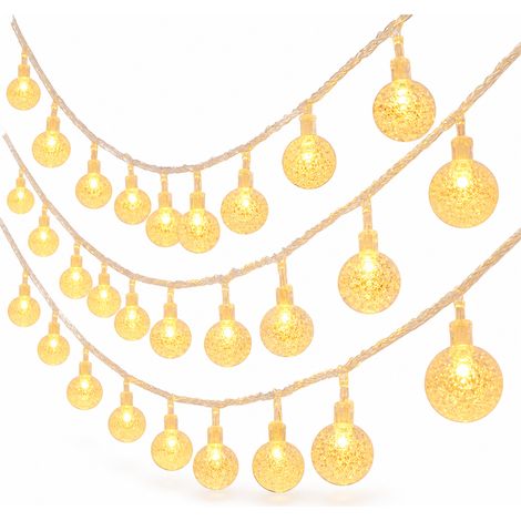 Guirlande Lumineuse LED Solaire à Boules, 100 LED Blanc Chaud, IP67 pour Jardin et Balcon (1/5)