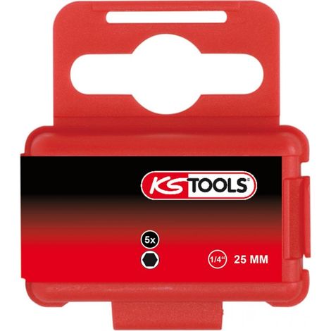 1/4" Embouts de vissage 6 pans, 25mm, 9/64", pack de 5 (1/3)
