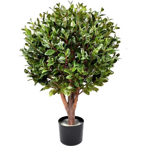 90cm UV Resistant Gloxinia Single Ball Topiary with 1608 Leaves and Natural Trunk