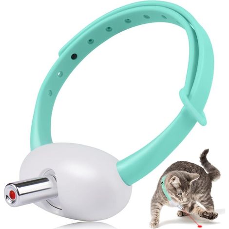 Jouet automatique pour chat avec lumière LED, tête lumineuse allongée améliorée,collier électronique portable pour chaton, cadeau amusant rechargeable pour les amoureux des chats