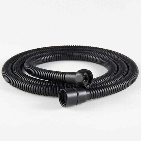 Acier Inoxydable Tuyau de Douche, Tuyau de douche Anti-torsion Anti-explosion, Avec Raccords en Laiton. noir mat (1/5)