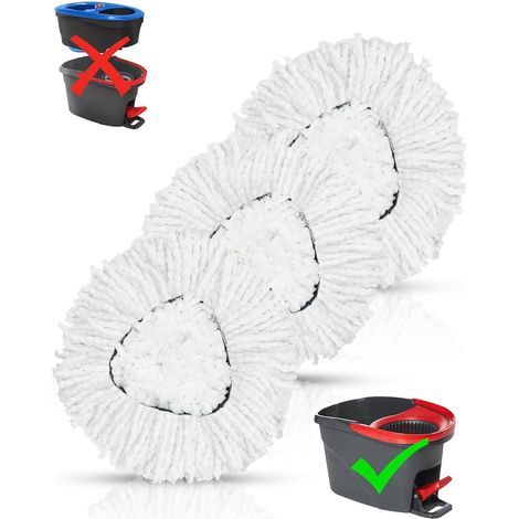 Replacement Microfiber Mop Pads Compatible with Vileda 3-in-1 Washable Mops (60 Degrees) for Marble and Wood Floors (1/5)