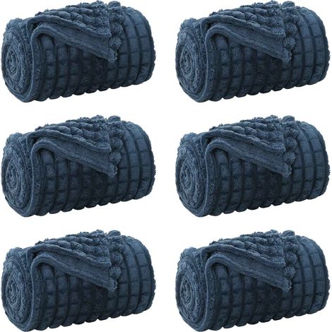 Couvertures à jeter 6 pcs Bleu marine 150 x 130 cm Toison
