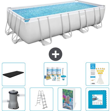 Bestway Power Steel Rechteckig - 488x244x122 cm - 8-teilig S536