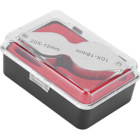 Loupe de bijoutier pliable 10x/20x à double lentille, entièrement en verre optique, idéale pour l'inspection des tatouages. (1/5)
