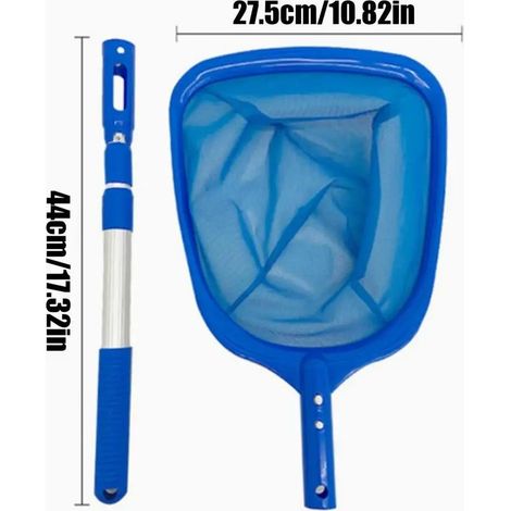 Accessoires de piscine Épuisette de piscine à mailles fines (bleue) - Outil de nettoyage pour bassin, spa, aquarium, terrasse et lac - Élimination des débris (1/5)