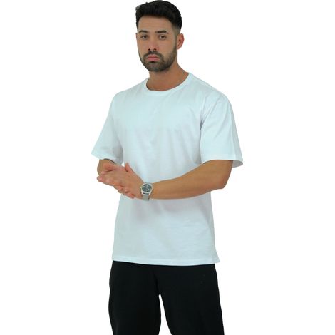 Megaman, Herren T-Shirt, Oversize, Weiss Small