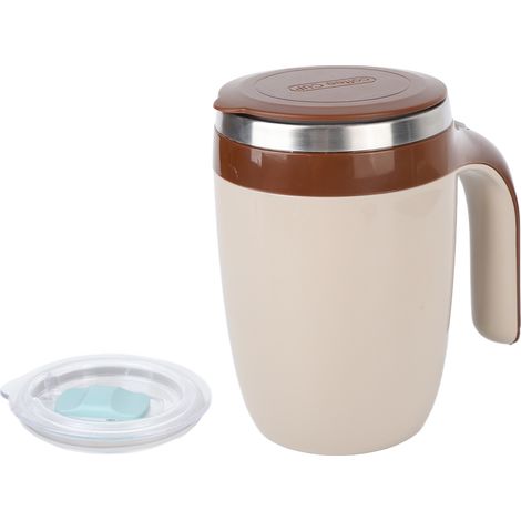 Mug mélangeur magnétique automatique en acier inoxydable, portable et électrique, idéal pour les personnes âgées et les personnes handicapées (café/lait). (1/5)