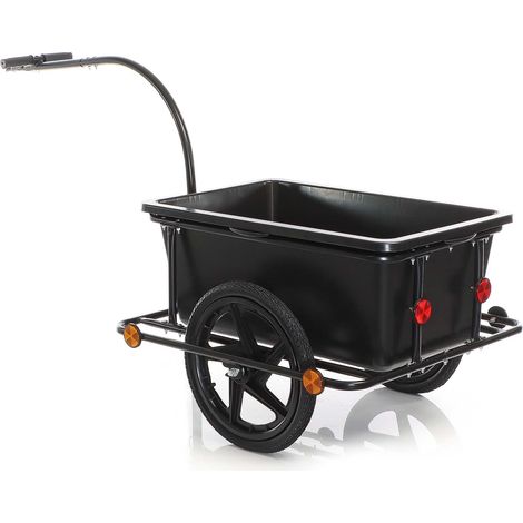 Wiltec Remolque de carga para bicicletas 90l / 80kg carrito de mano con barra de tracción y acople (1/5)