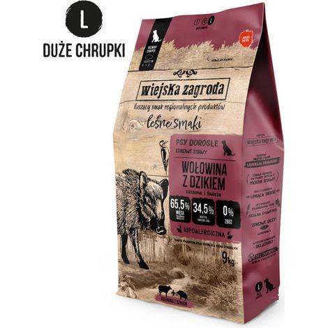 Wiejska Zagroda FOREST FLAVOURS Hundefutter RIND EBER Große Rassen L 9kg