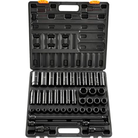 Mophorn 1/2 Zoll Schlag-Steckschlüsselsatz 43-teilig, metrisches Standard- und tiefes Steckschlüssel-Sortiment, 6-Kant-Antriebs-Steckschlüsselsatz 9-30 mm für den Einsatz im Automobilbereich