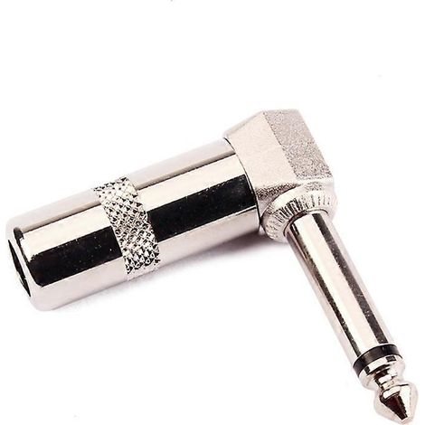 Connecteur audio pour guitare : prise jack mono mâle coudée 6,3 mm (1/4") pour casque audio de guitare (1/3)