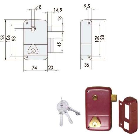 Serratura Applicare per Legno Dx 50211-45-1 Cisa