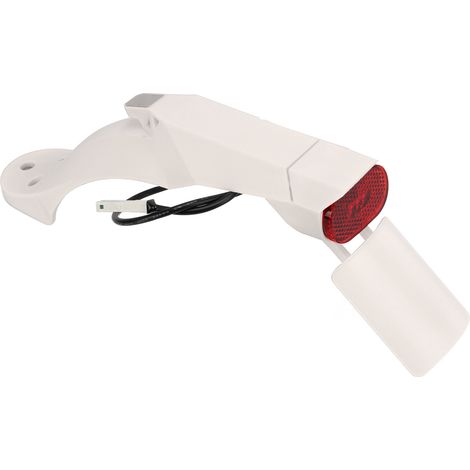 Kit de feu arrière avec garde-boue et support de plaque d'immatriculation pour pneu de scooter ZHIKAN Xiaomi PRO2 (blanc) (1/5)