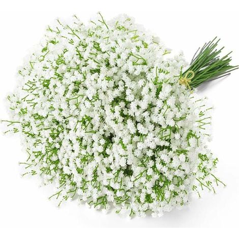 (Bianco) 6 pezzi di bouquet di fiori artificiali di gypsophila dal tocco realistico per feste di matrimonio, composizioni floreali, decorazioni per la casa (1/4)