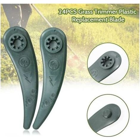 Lot de 24 lames de rechange pour débroussailleuse Bosch pour coupe-bordures Bosch Durablade Art 23-18 Li Art 26-18 Li, vert-- (1/2)