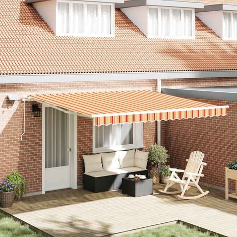 Einziehbare Markise mit Gelb und Orange 400 x 300 cm Stoff (1/5)